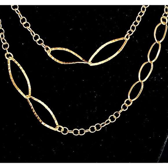 CS# Striking 35” 925 Gold Vermeil Necklace - Picture 2 of 7